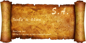Soós Alex névjegykártya